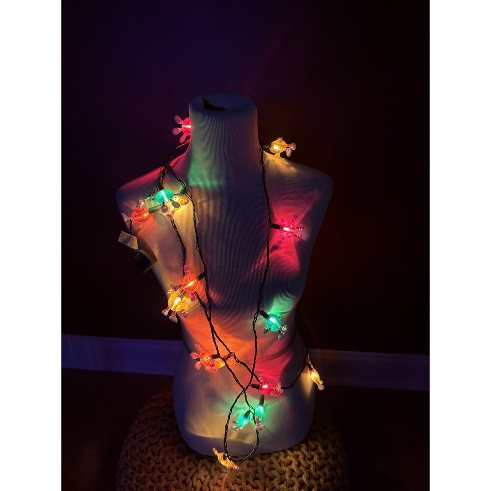 Vintage M&M Christmas String Lights Strand 20 Light Alternating Character Covers